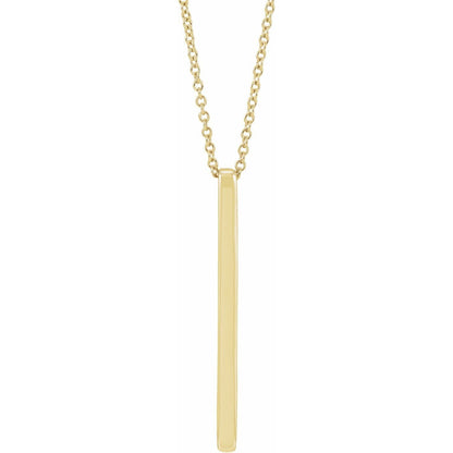 14k Yellow Gold Bar 24" Necklace Fine Gift Gift for Women