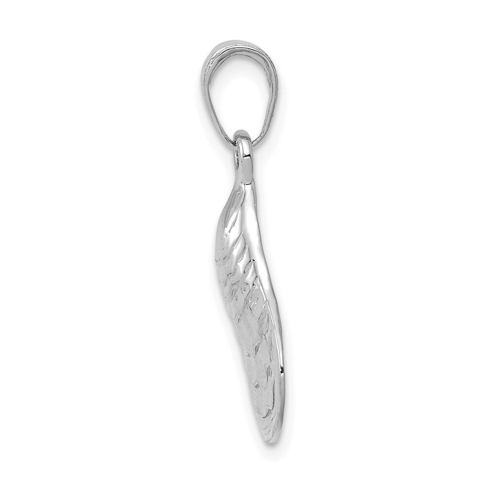 14k White Gold Oyster Shell Pendant for Women
