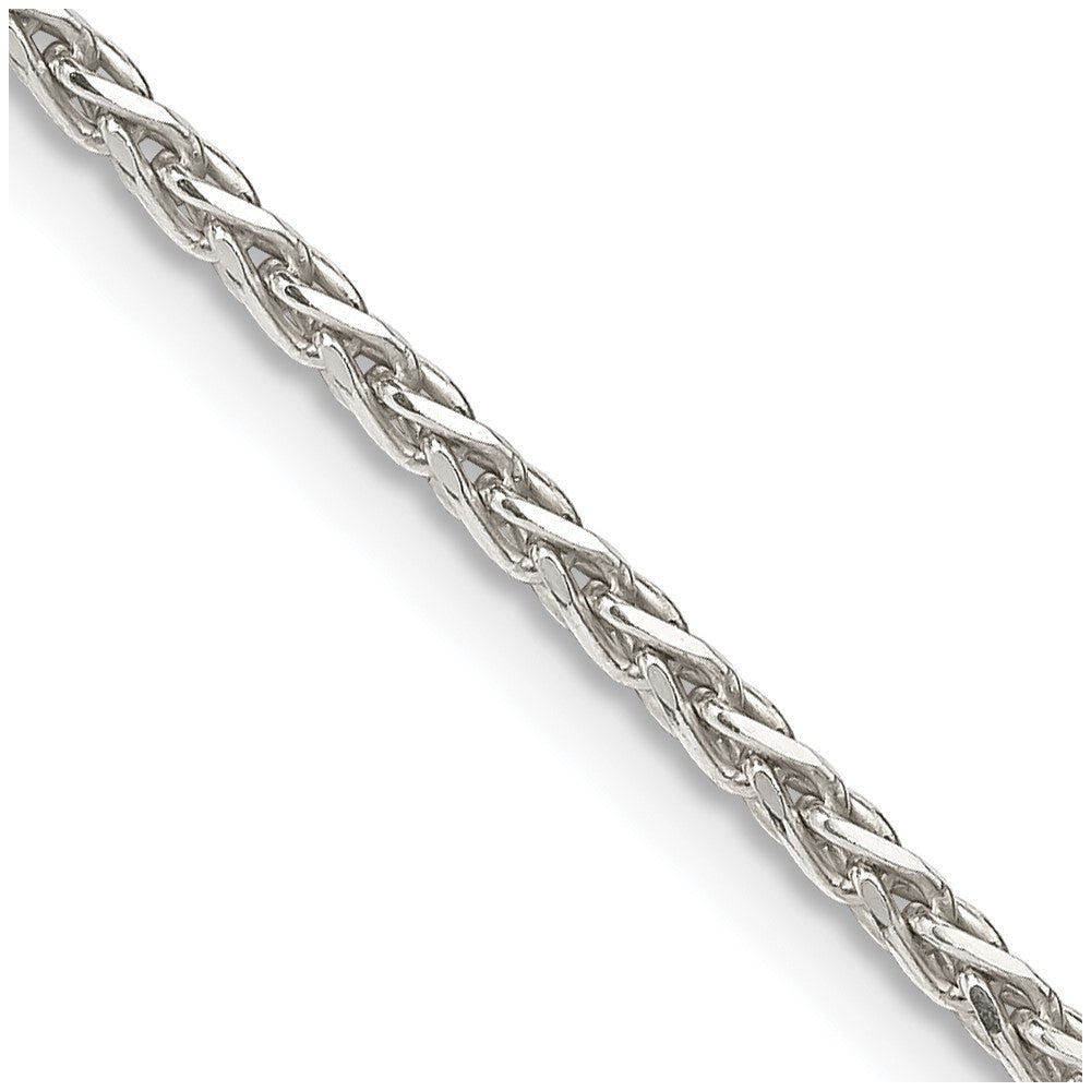 Sterling Silver 2mm Diamond-cut Spiga Chain Necklace