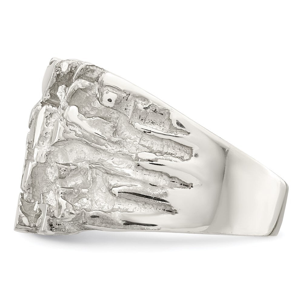 Sterling Silver Men's Nugget Ring Size 11