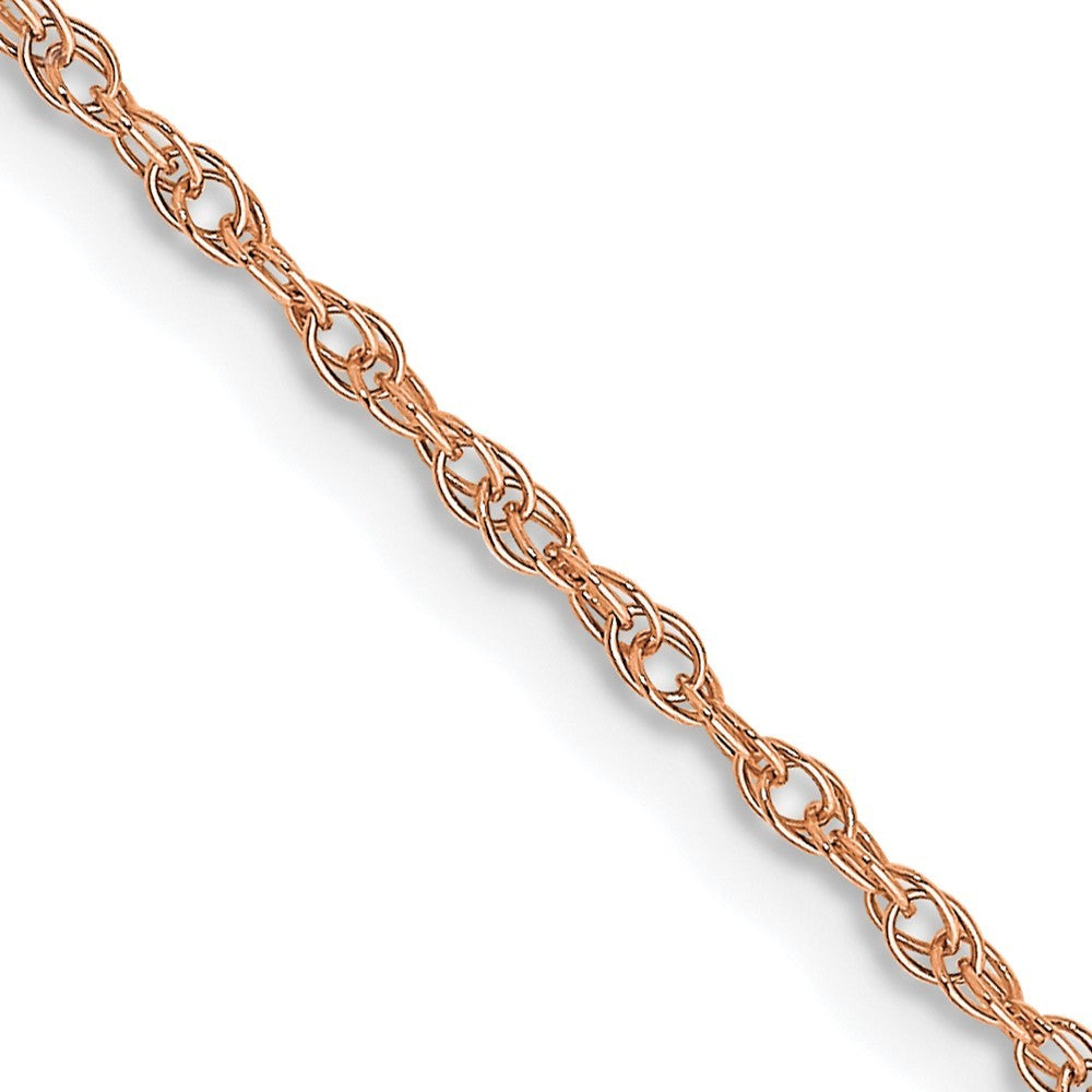 14K Rose Gold 18 inch Carded 1.15mm Cable Rope Chain Necklace