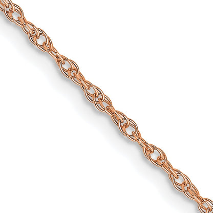 14K Rose Gold 18 inch Carded 1.15mm Cable Rope Chain Necklace