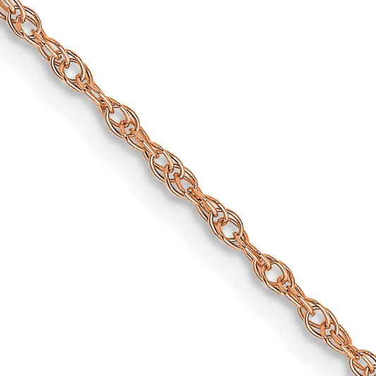 14K Rose Gold 18 inch Carded 1.15mm Cable Rope Chain Necklace