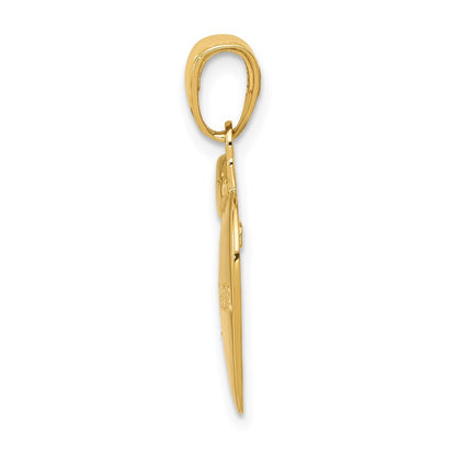 14k Yellow Gold #1 TEACHER Apple Pendant for Women