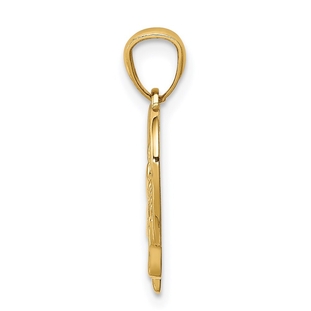 14k Yellow Gold Baby Feet in a Heart Pendant for Women