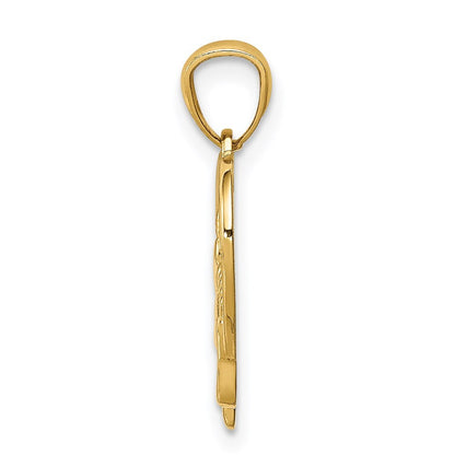 14k Yellow Gold Baby Feet in a Heart Pendant for Women