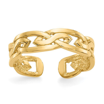 14k Yellow Gold Weave Toe Ring