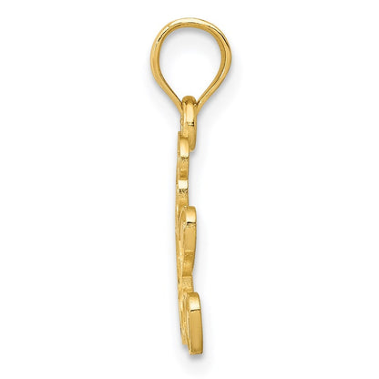 14k Yellow Gold Teddy Bear Pendant for Women