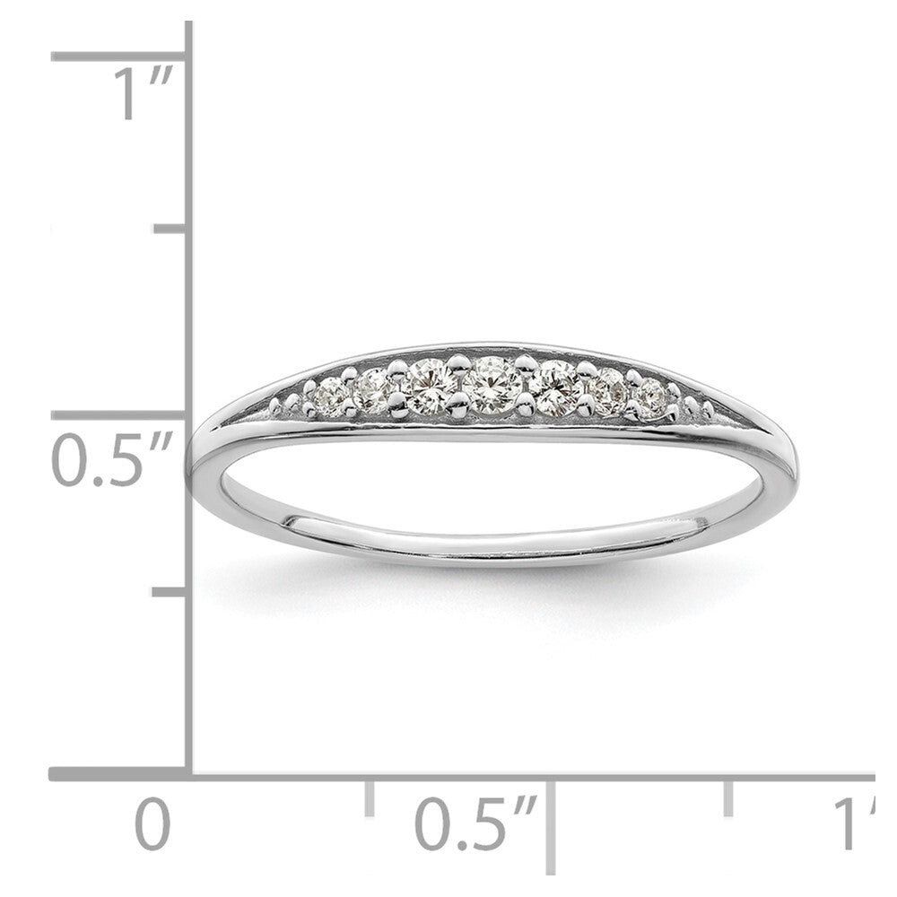 Sterling Silver Rhodium-plated Polished CZ Ring Size 8