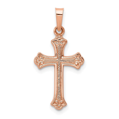 14k Rose Gold Cross Pendant for Women