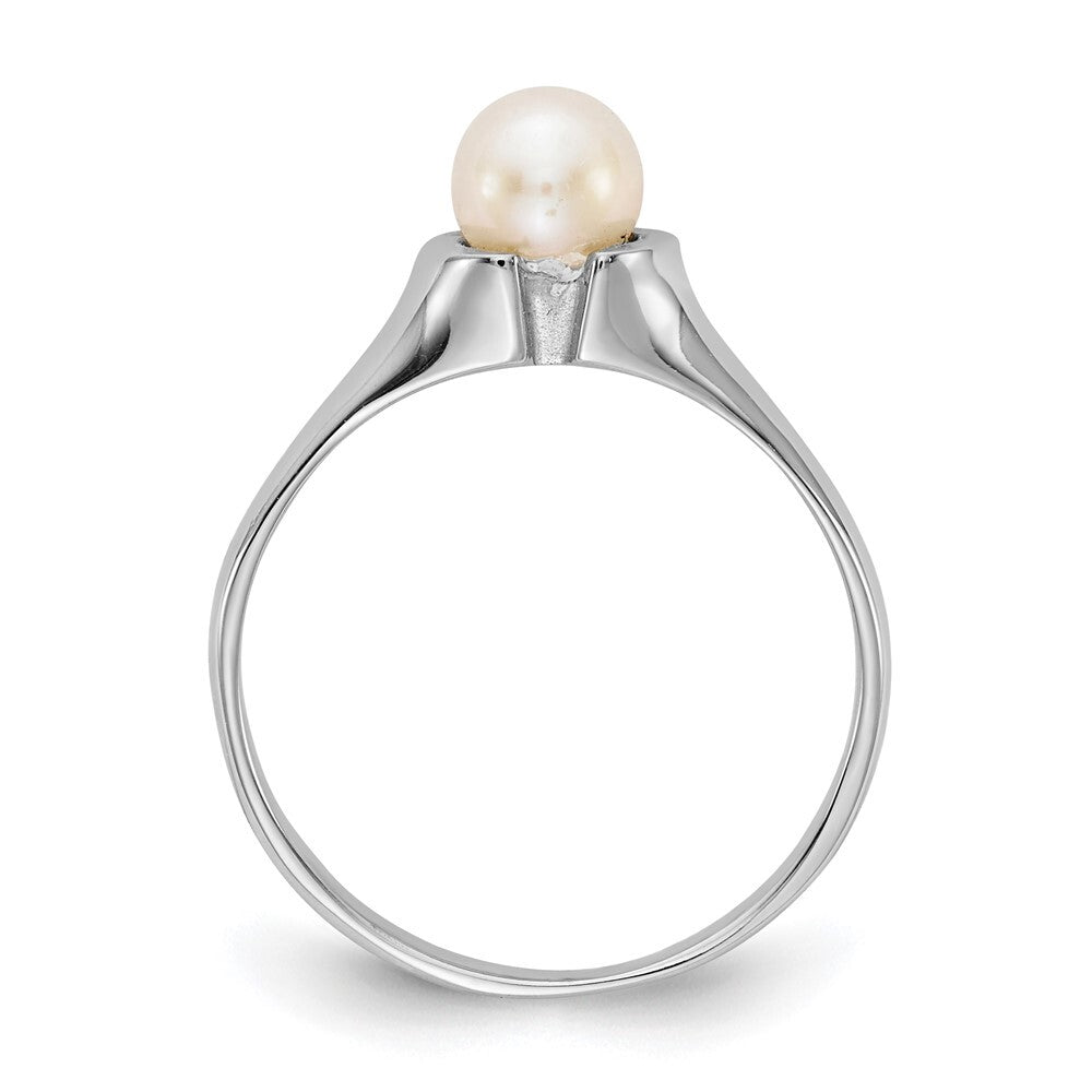14k White Gold 5mm FW Cultured Pearl Ring