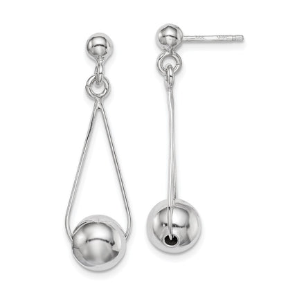 Sterling Silver Rhodium-plated Post Dangle Earrings