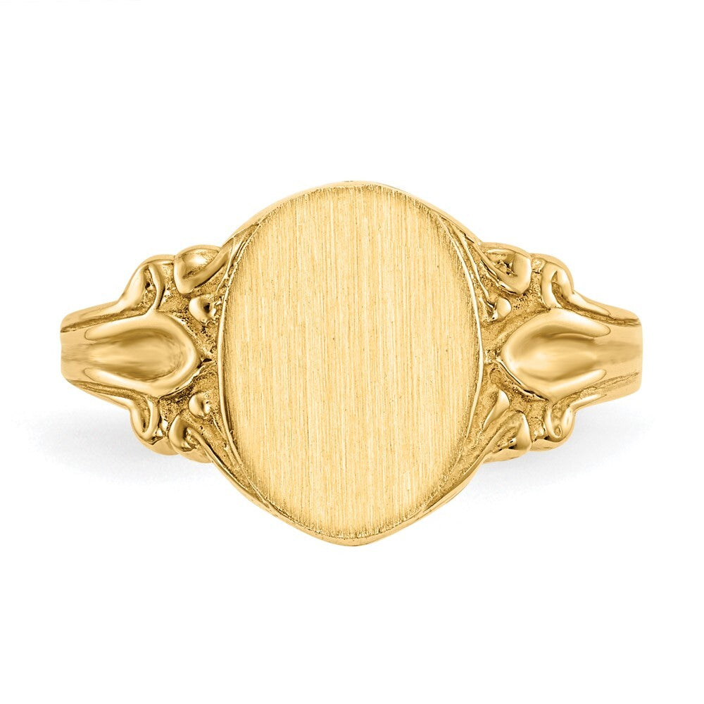 14K Yellow Gold 10.0x8.0mm Closed Back Signet Ring