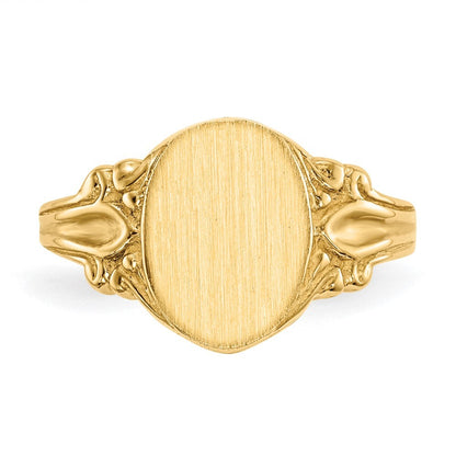 14K Yellow Gold 10.0x8.0mm Closed Back Signet Ring