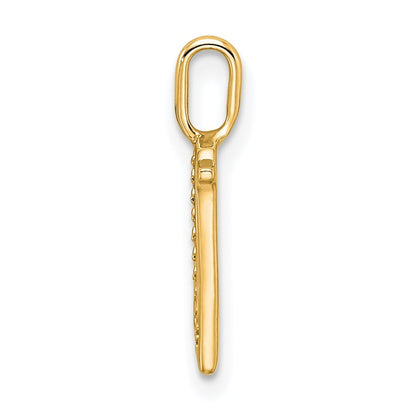 14k Yellow Gold Diamond Letter N Initial Pendant