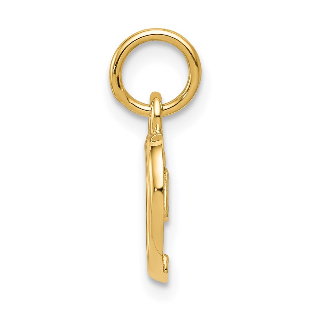 14k Yellow Gold Polished Curved Heart Pendant