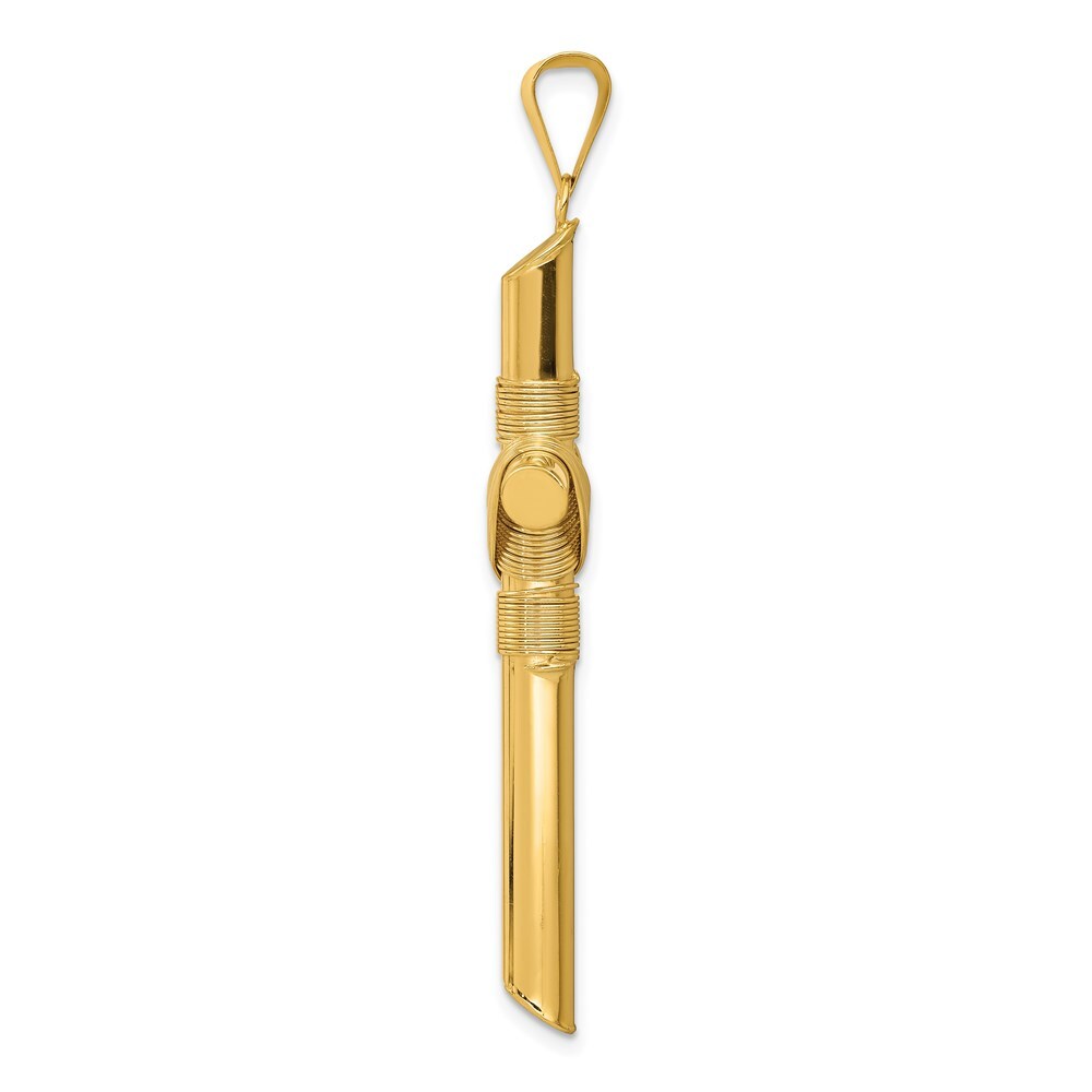 14k Yellow Gold Polished Center Wrap Tube Cross Pendant