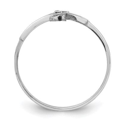 Sterling Silver Rhodium-plated Jesus Cross Ring