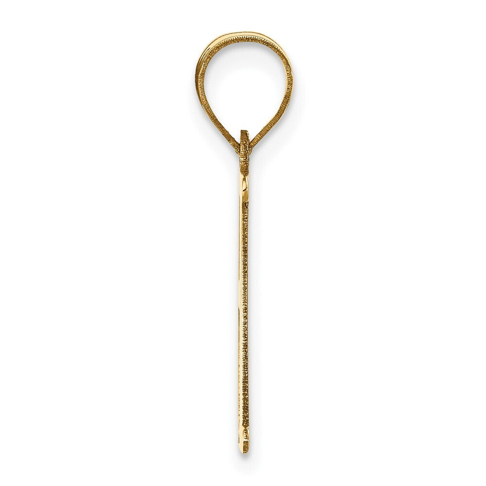 14k Yellow Gold Polished Letter H Initial Pendant for Women