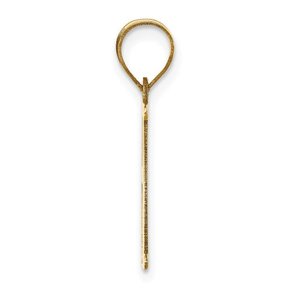 14k Yellow Gold Polished Letter H Initial Pendant for Women