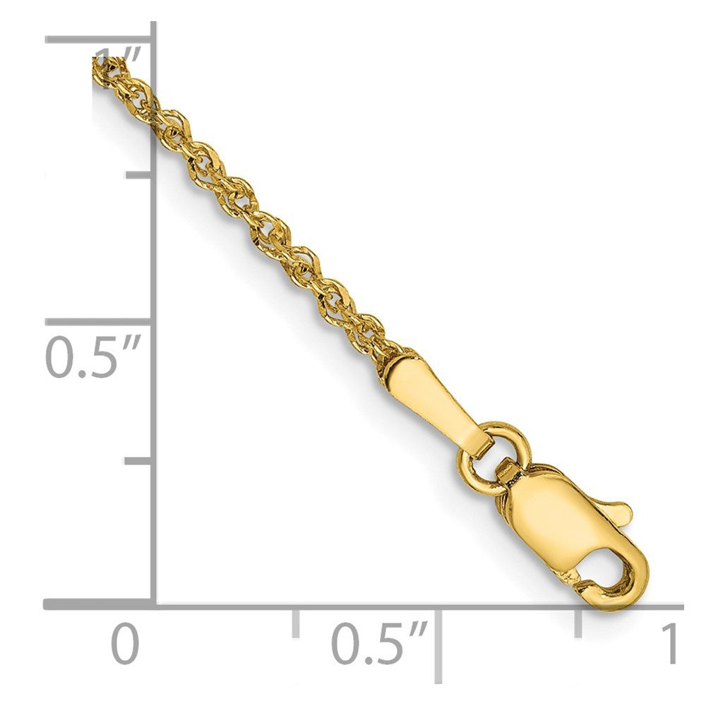 14k Yellow Gold 10 inch 1.7mm Ropa with Lobster Clasp Anklet
