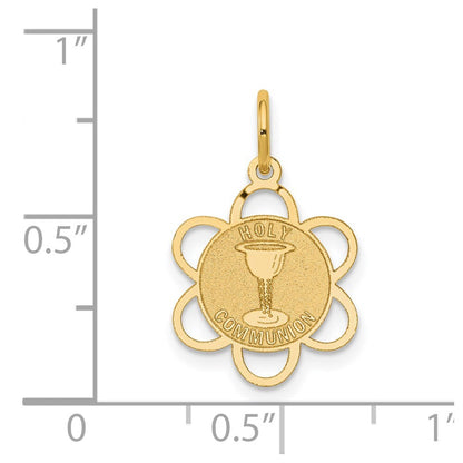 14k Yellow Gold Holy Communion Charm Pendant for Women