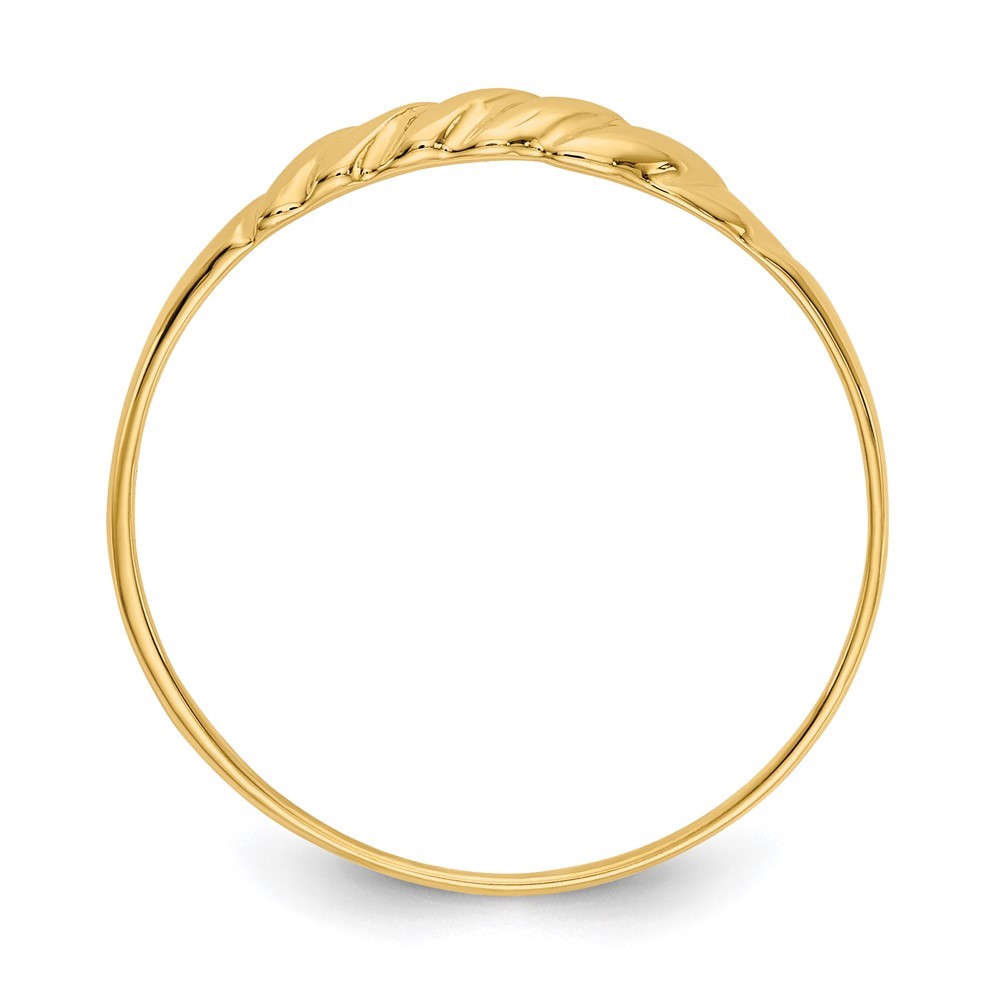 14k Yellow Gold Ridged Dome Ring