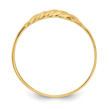 14k Yellow Gold Ridged Dome Ring