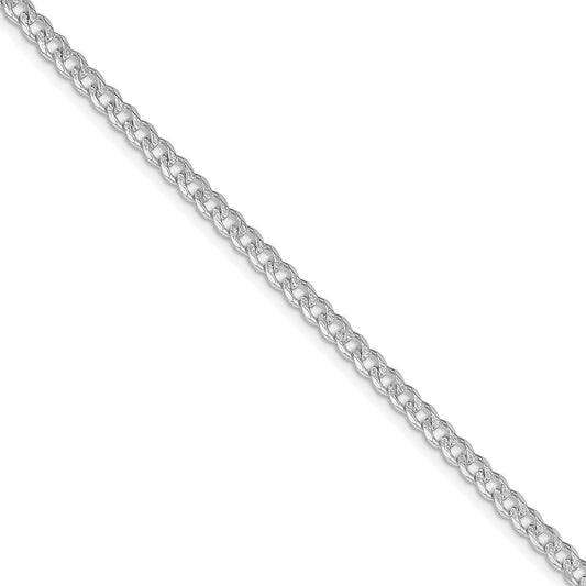 Sterling Silver Rhodium-plated 3.8mm Pav� Curb Chain Necklace