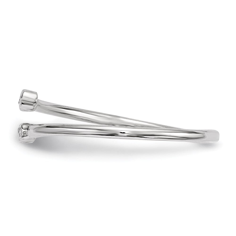 Sterling Silver Rhodium-plated Cubic Zirconia Adjustable Ring Size 7