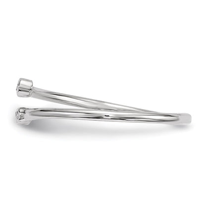 Sterling Silver Rhodium-plated Cubic Zirconia Adjustable Ring Size 7