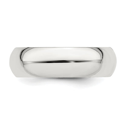 Sterling Silver 6mm Comfort Fit Size 9 Band
