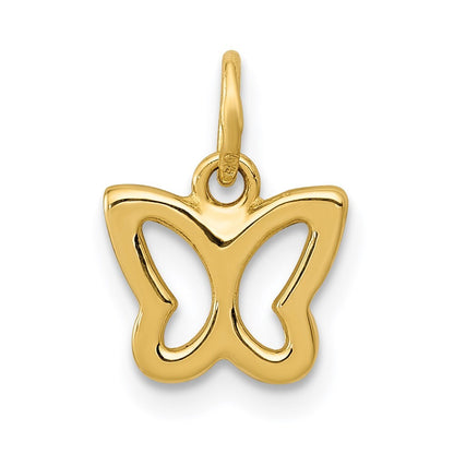 14k Yellow Gold Polished Butterfly Pendant for Women