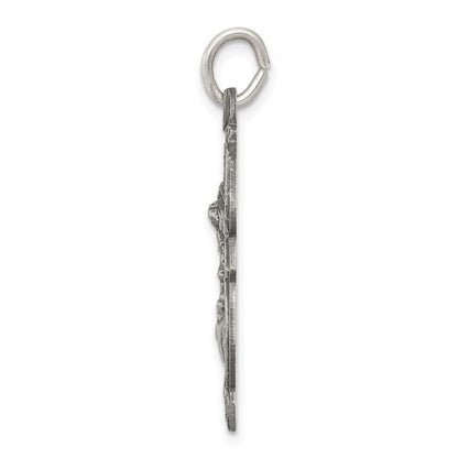 Sterling Silver Antiqued St. Michael Badge Medal Pendant