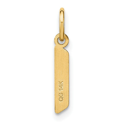 14k Yellow Gold Lowercase Letter L Initial Pendant for Women