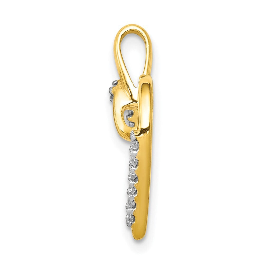 14k Yellow Gold 1/10ct. Diamond Heart Pendant for Women