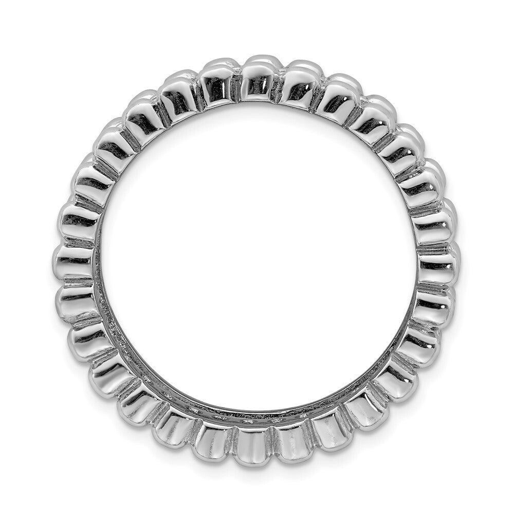 Sterling Silver Rhodium Plated Cubic Zirconia Ring Size 7
