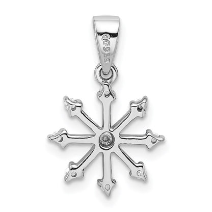 Sterling Silver Rhodium Snowflake Pendant