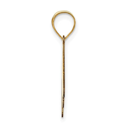 14k Yellow Gold Polished Bubble Letter M Initial Pendant for Women