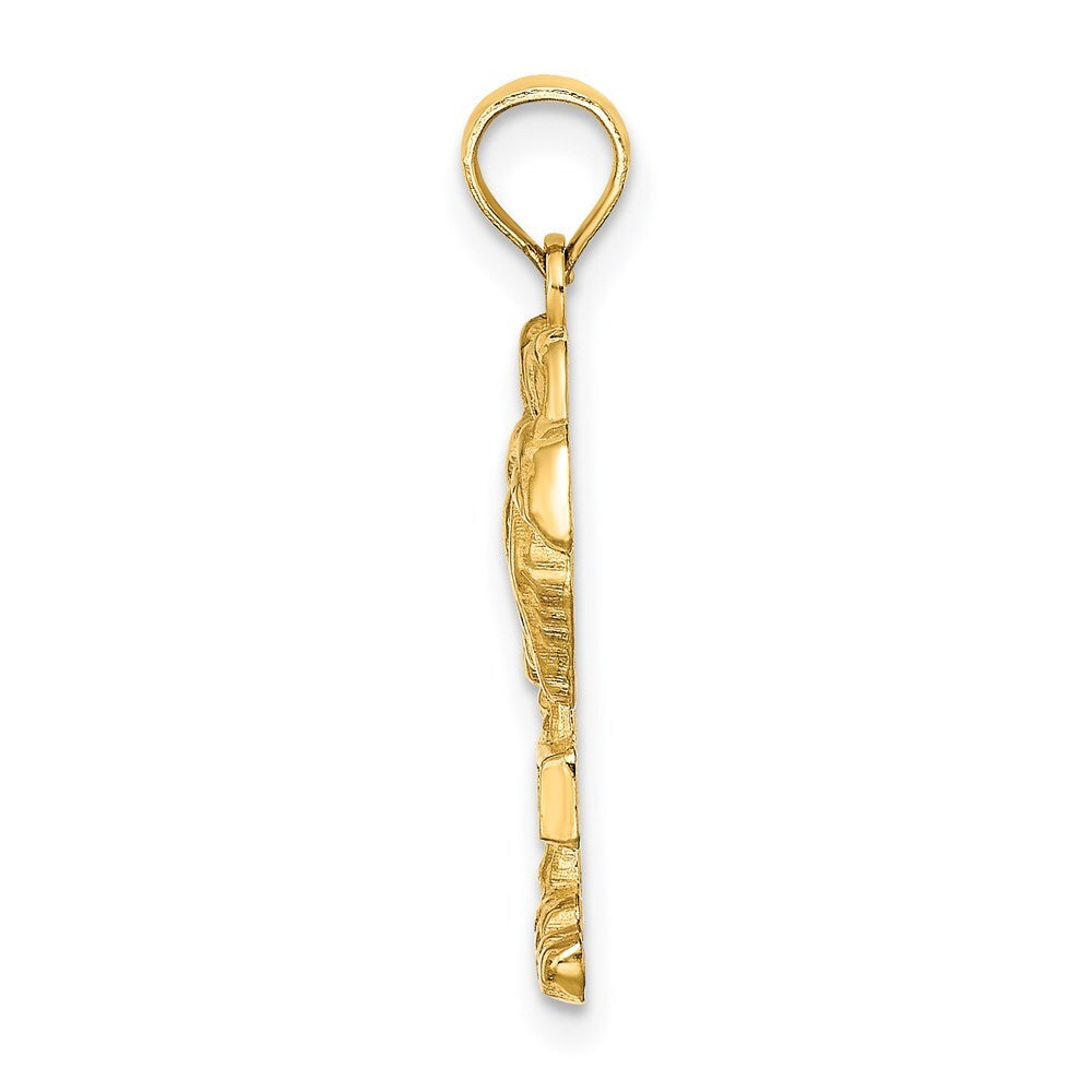 14k Yellow Gold SANIBEL Palm Tree Charm Pendant for Women