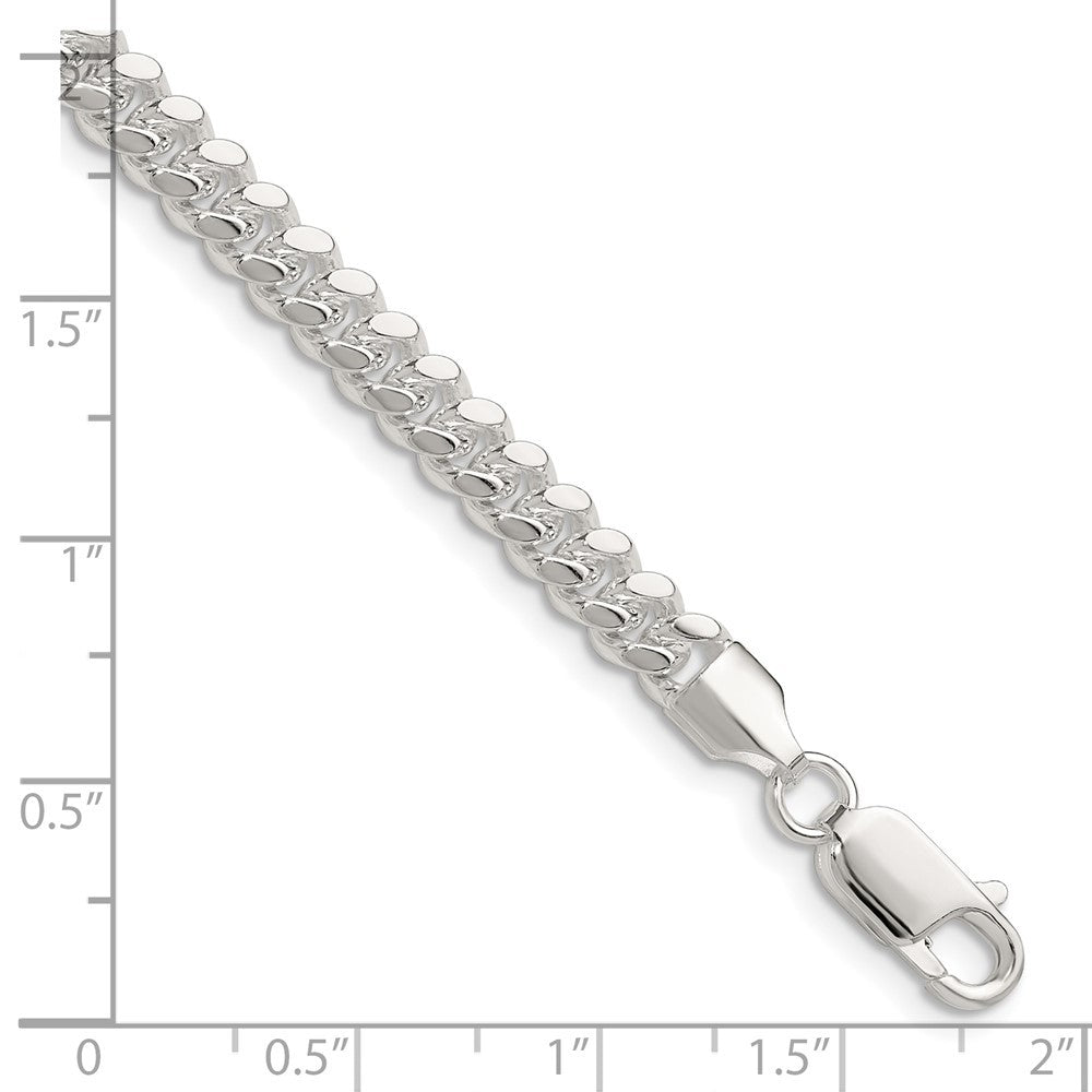 Sterling Silver Polished 5.7mm Domed Curb Chain Bracelet