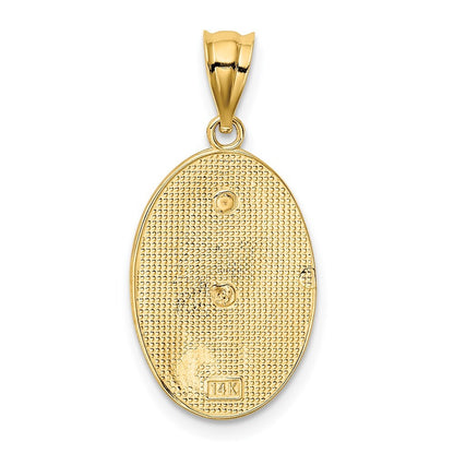 14k Two-tone Gold White Rhodium Lady Guadalupe 15 Pendant for Women