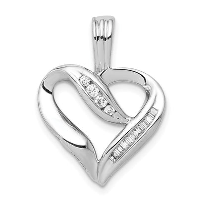 14k White Gold 1/8ct. Diamond Heart Pendant for Women