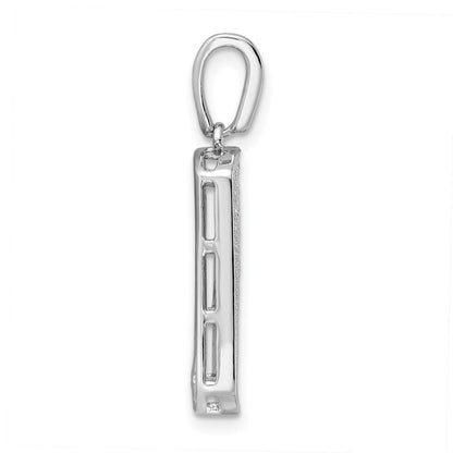 Sterling Silver Rhodium-plated Polished Cubic Zirconia Pendant