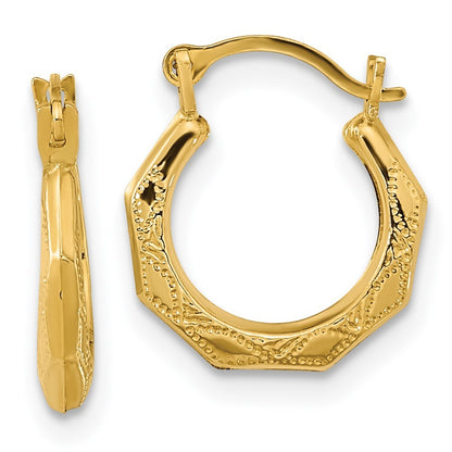 14k Yellow Gold Hinged Earrings