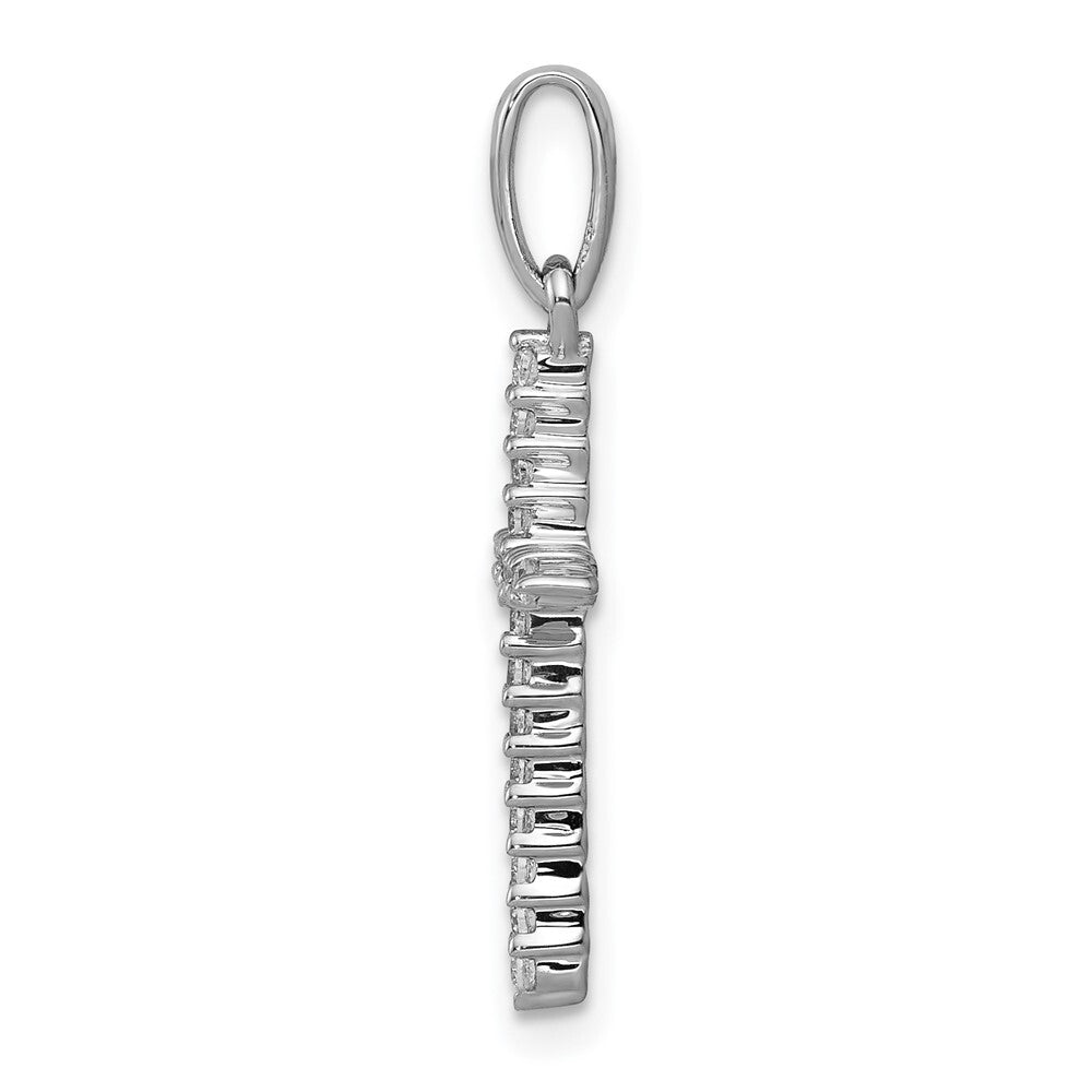 14k White Gold 1/6ct. Diamond Cross Pendant for Women