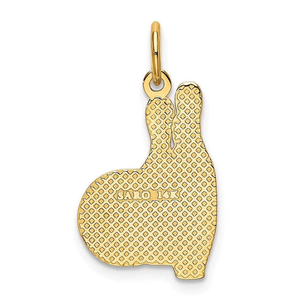 14k Yellow Gold Bowling Pins Charm Pendant for Women