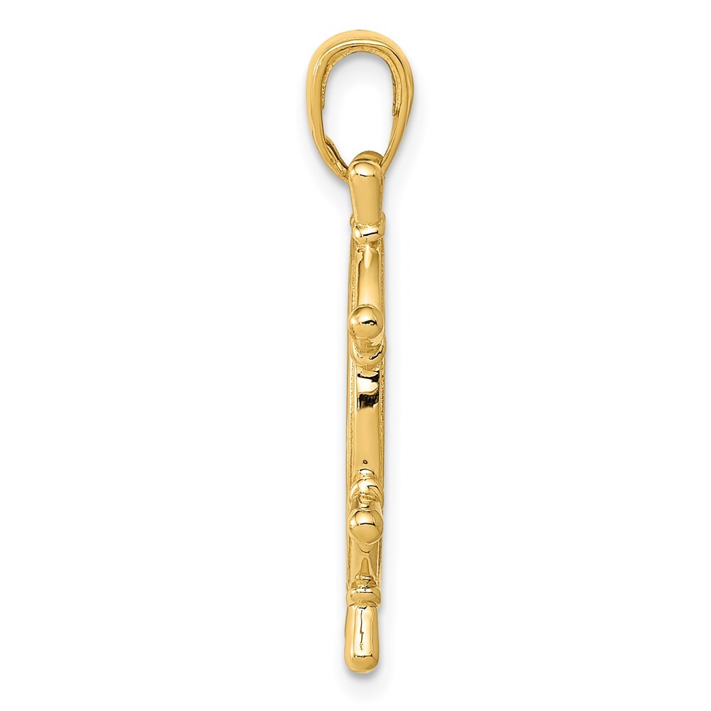 14k Yellow Gold 3D Ships Wheel Pendant