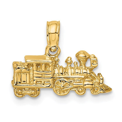 14k Yellow Gold 3-D Miniature Train Charm