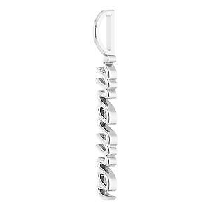 14k White Gold 30.2x3.3 mm Vertical "Mama" Charm Pendant Gift for Women